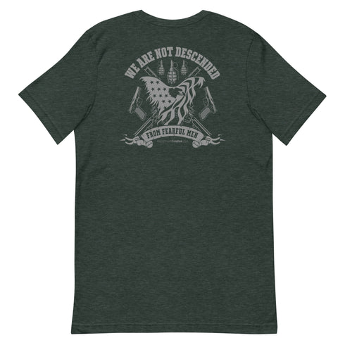 We Are Not Descended from Fearful Men Unisex Conservative t-shirt (Back Design) - Mainstream Freedom